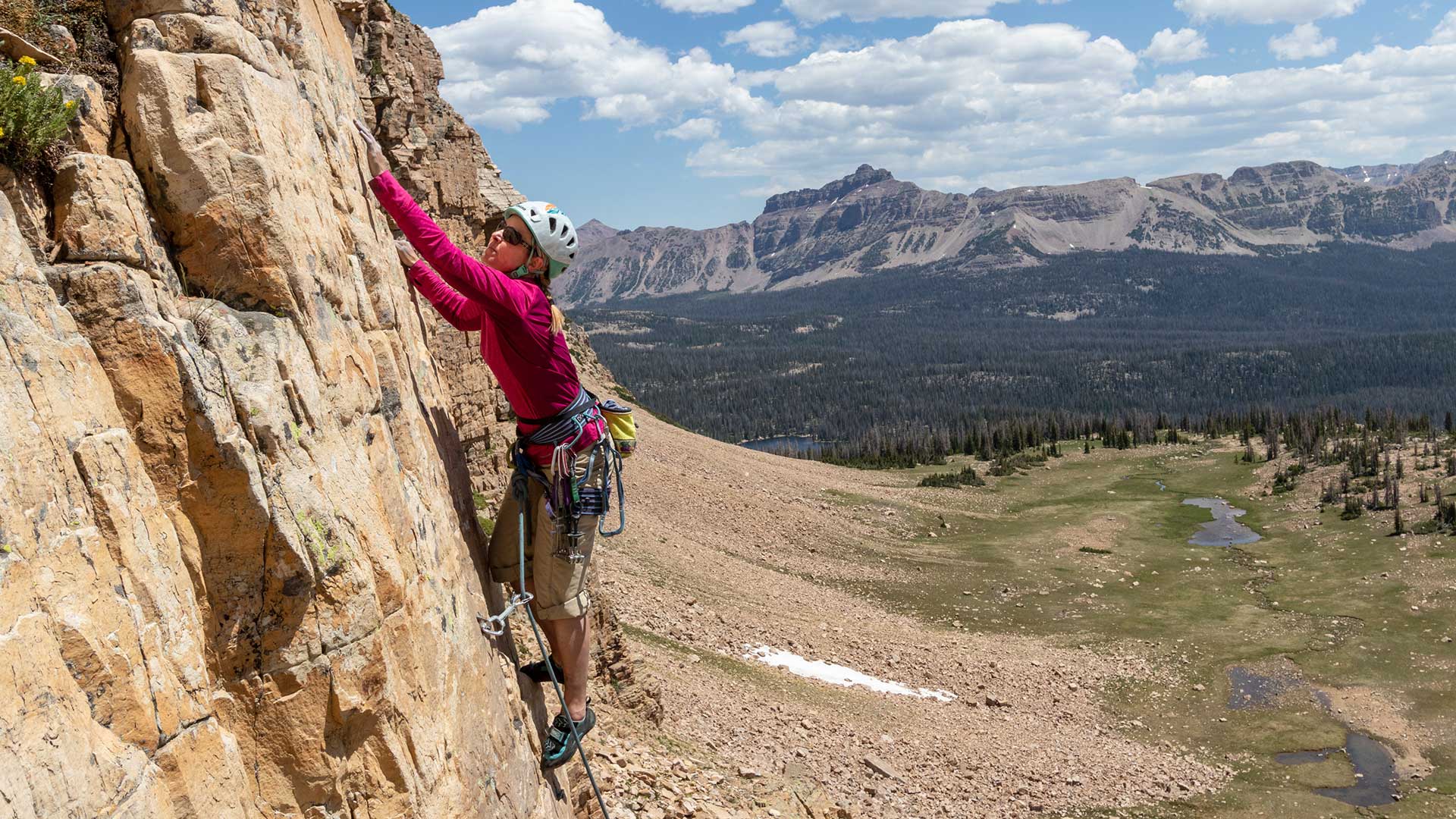 Guided rock climbing near Park City, Utah.